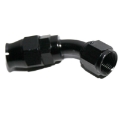 1x 8AN AN-8 Fitting Black 45° Degree Swivel Fuel Oil Gas Line PTFE Hose End New